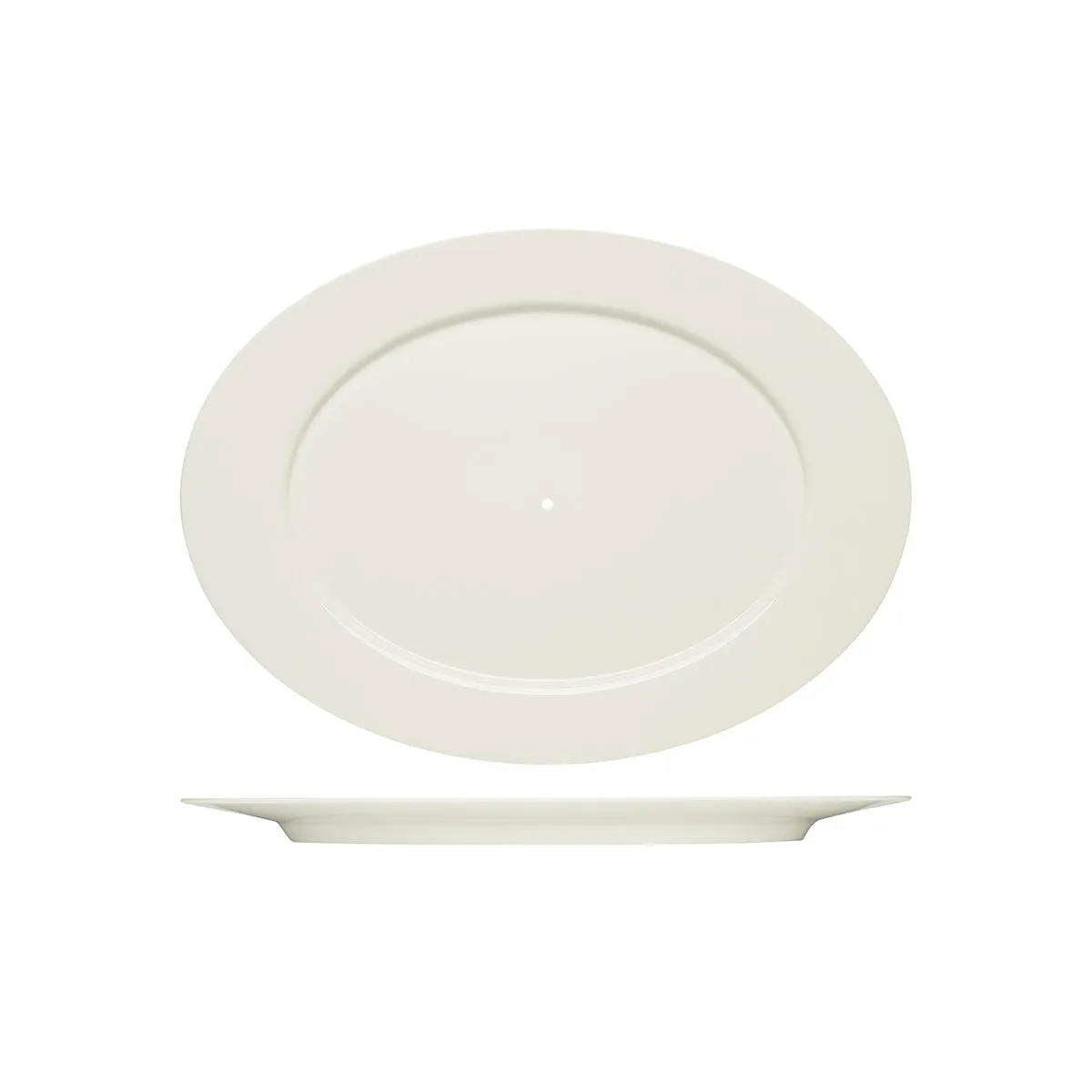 PURITY OVAL PLATTER w/RIM 380x277mm TO SUIT SERVING STAND (*BHS6697205*) = PACK OF 6 X EACHES