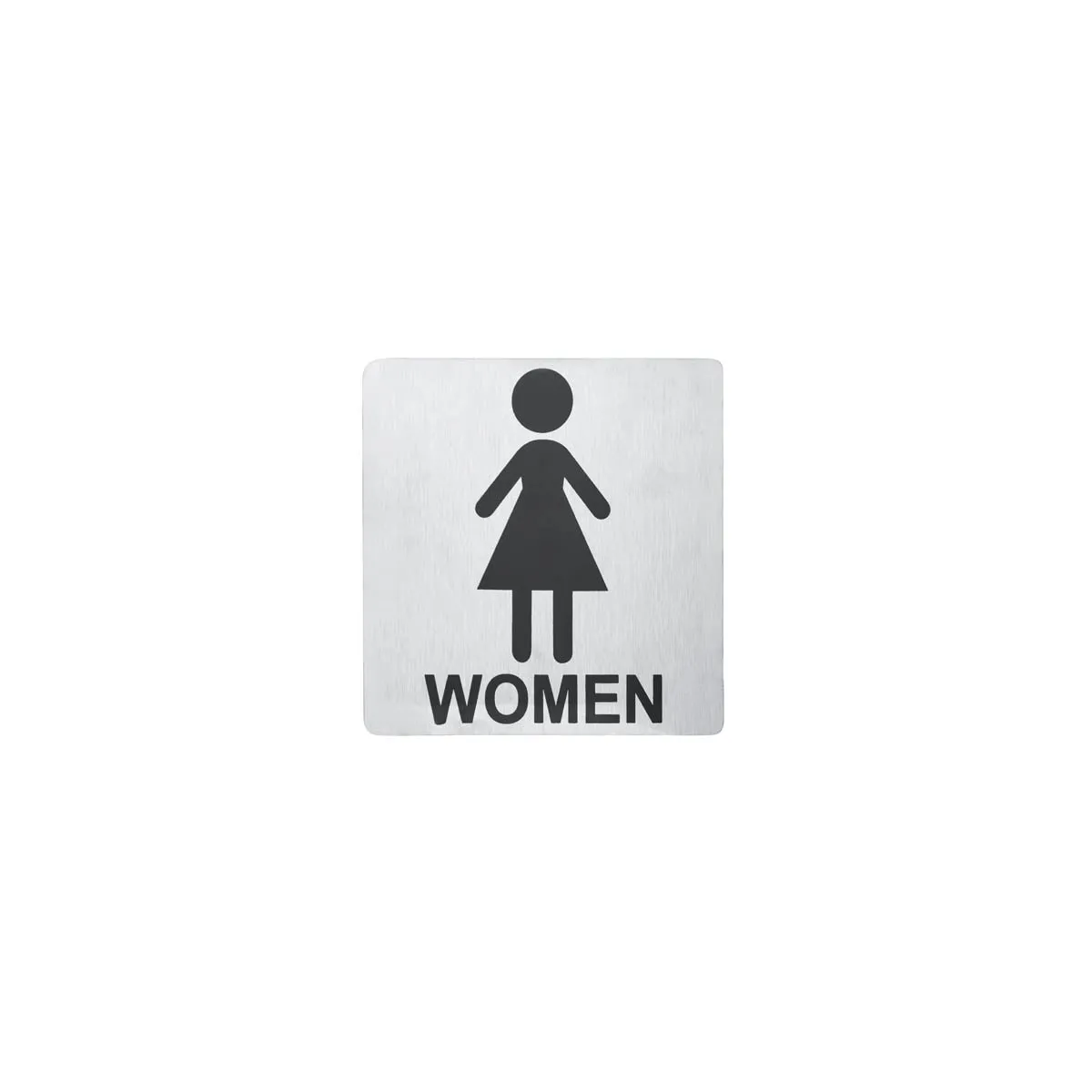CHEF INOX WALL SIGN "WOMEN" 130x130mm S/S 2PK (*81331*) = SLEEVE OF 5 X PACKETS