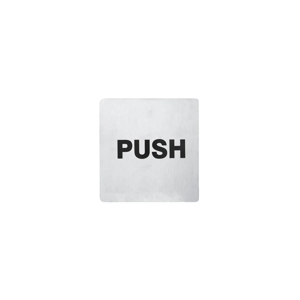CHEF INOX WALL SIGN "PUSH" 110x110mm S/S 2PK (*81335*) = SLEEVE OF 5 X PACKETS