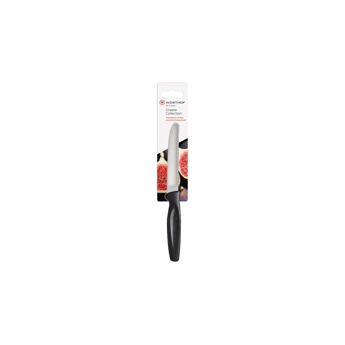 WUSTHOF CREATE SERRATED PARING KNIFE 100mm BLK H/SELL (11453 (*28479*) = 1 X EACH