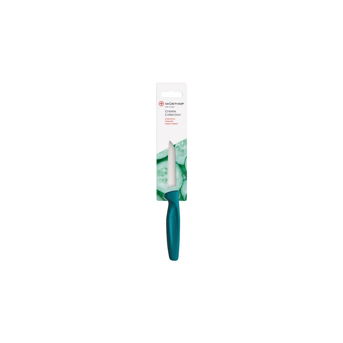 WUSTHOF CREATE B/NOSE PARING KNIFE 80mm BLUE H/SELL (1145306 (*28492*) = 1 X EACH