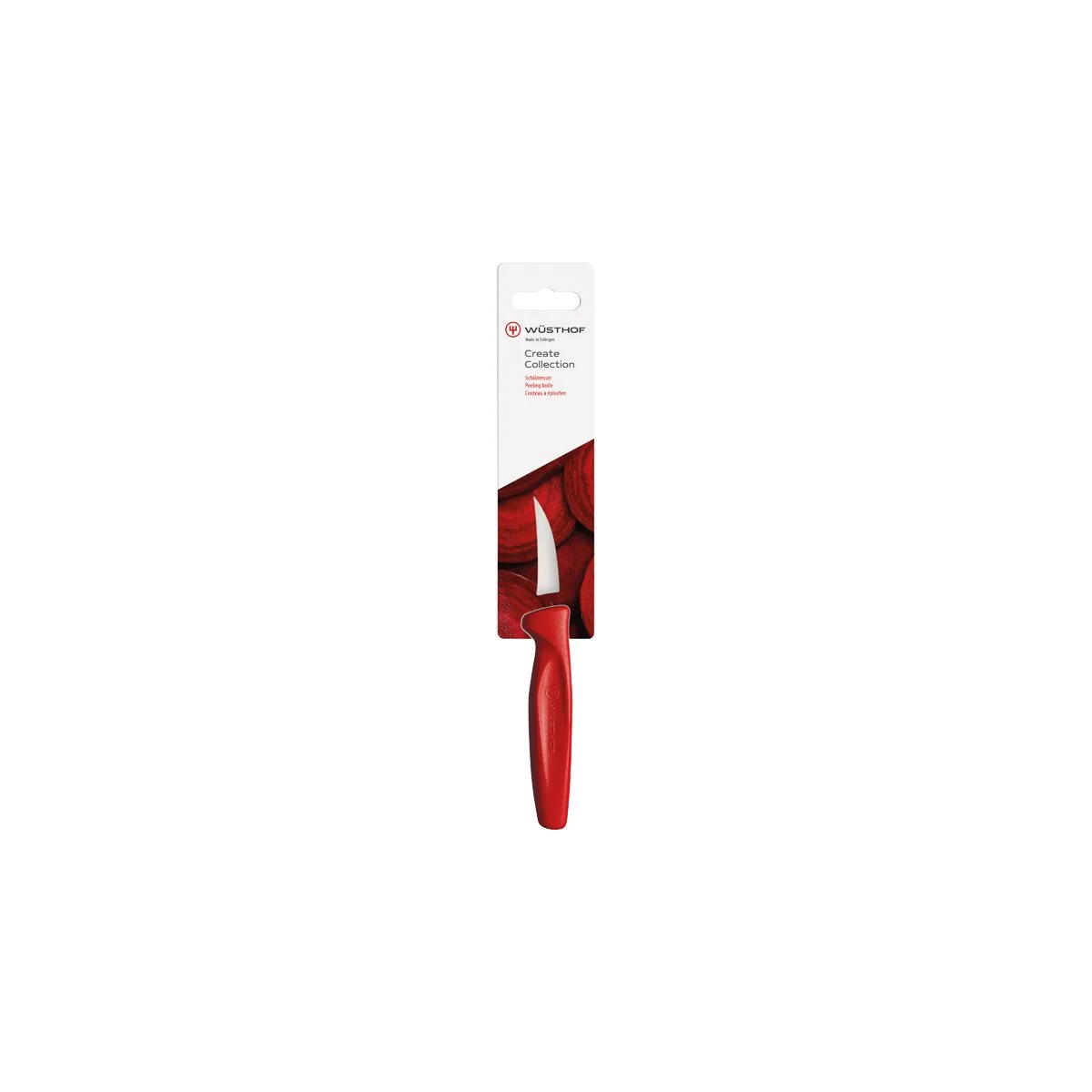 WUSTHOF CREATE PEELING KNIFE 60mm RED HANGSELL (1145302106W) (*28481*) = 1 X EACH