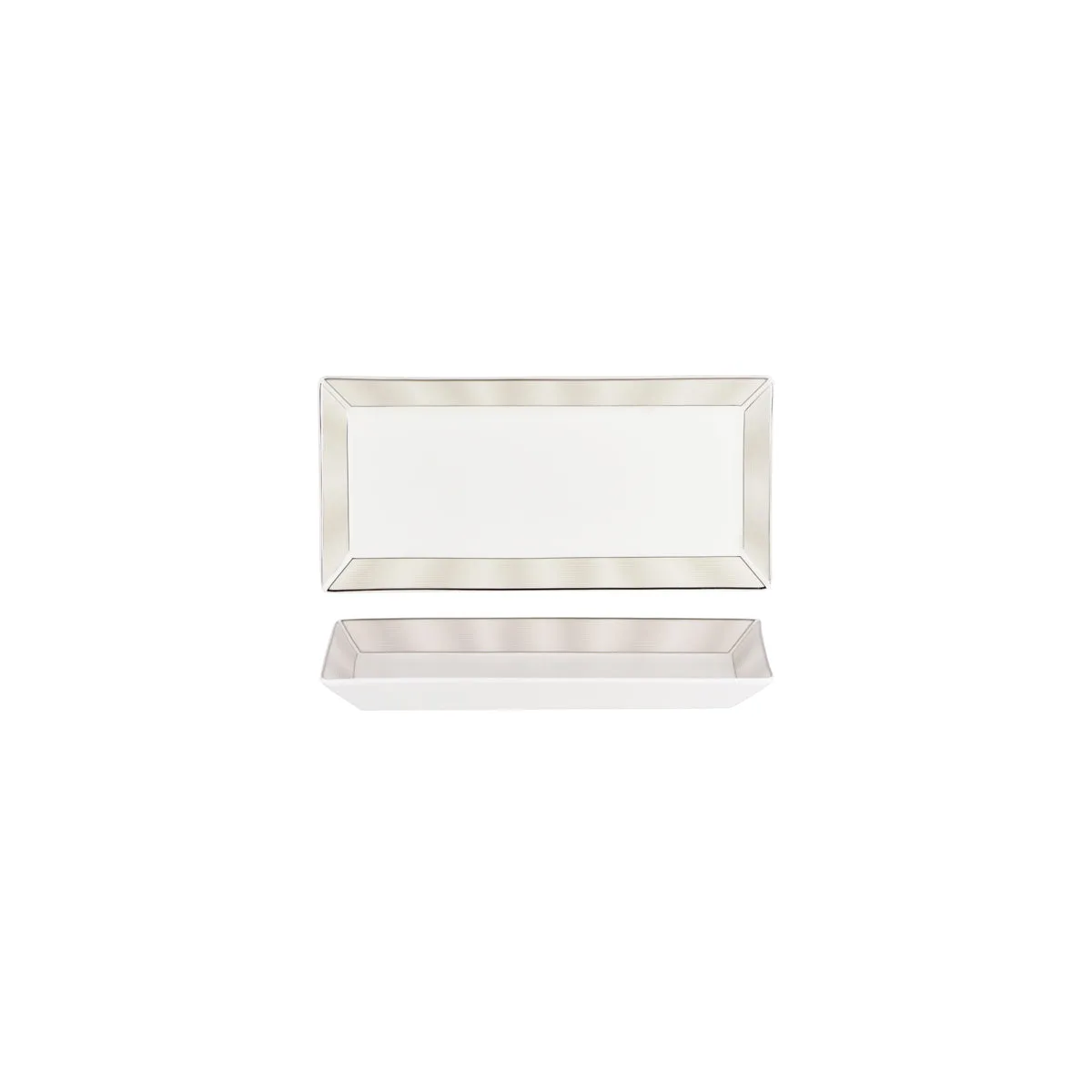 NIKKO JAPAN SILK PLATINUM RECTANGULAR PLATTER 230x115x26mm (*N11733-4724*) = 1 X EACH
