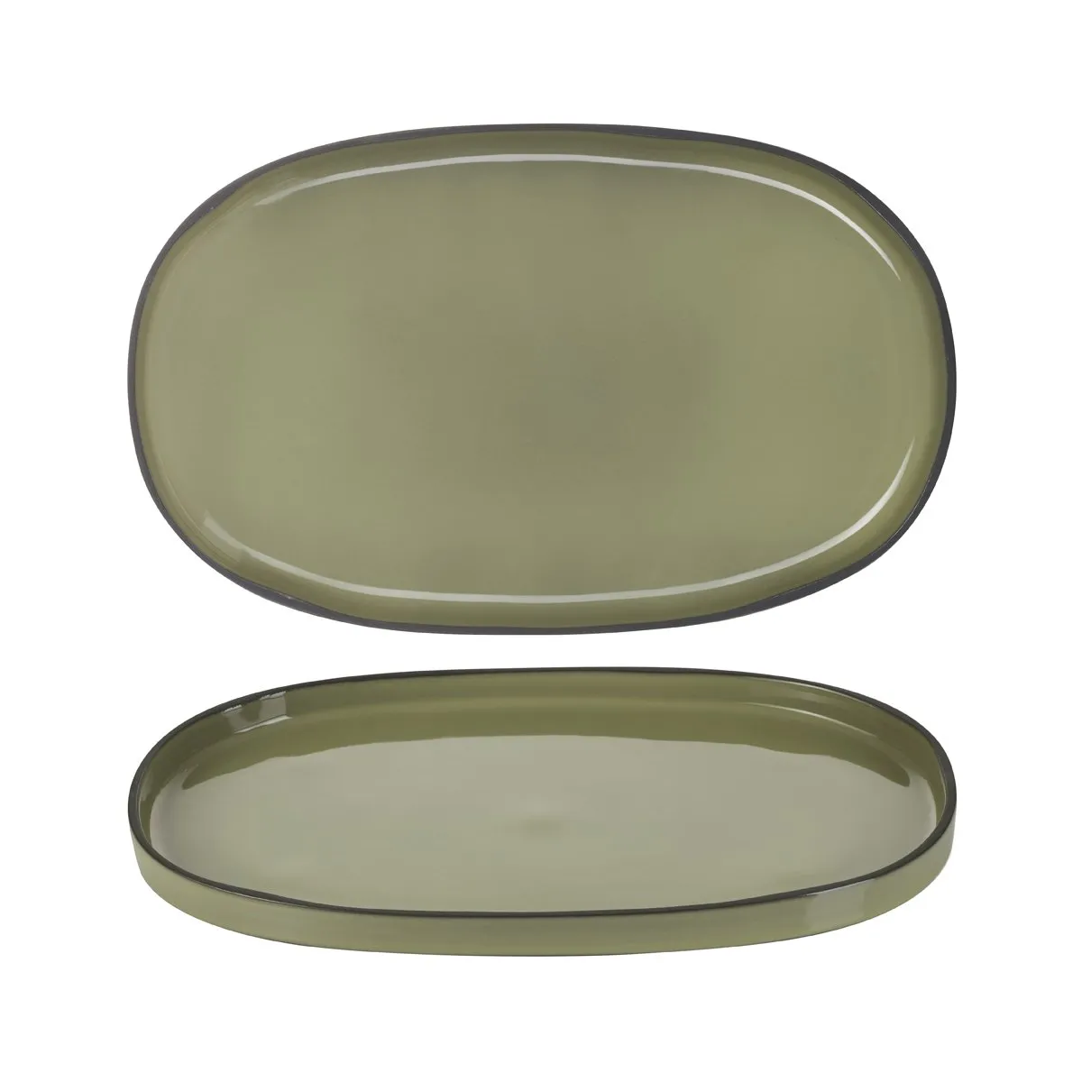 REVOL CARACTERE OVAL SERVICE PLATE 355x218mm CARDAMON (*RV652762*) = PACK OF 4 X EACHES