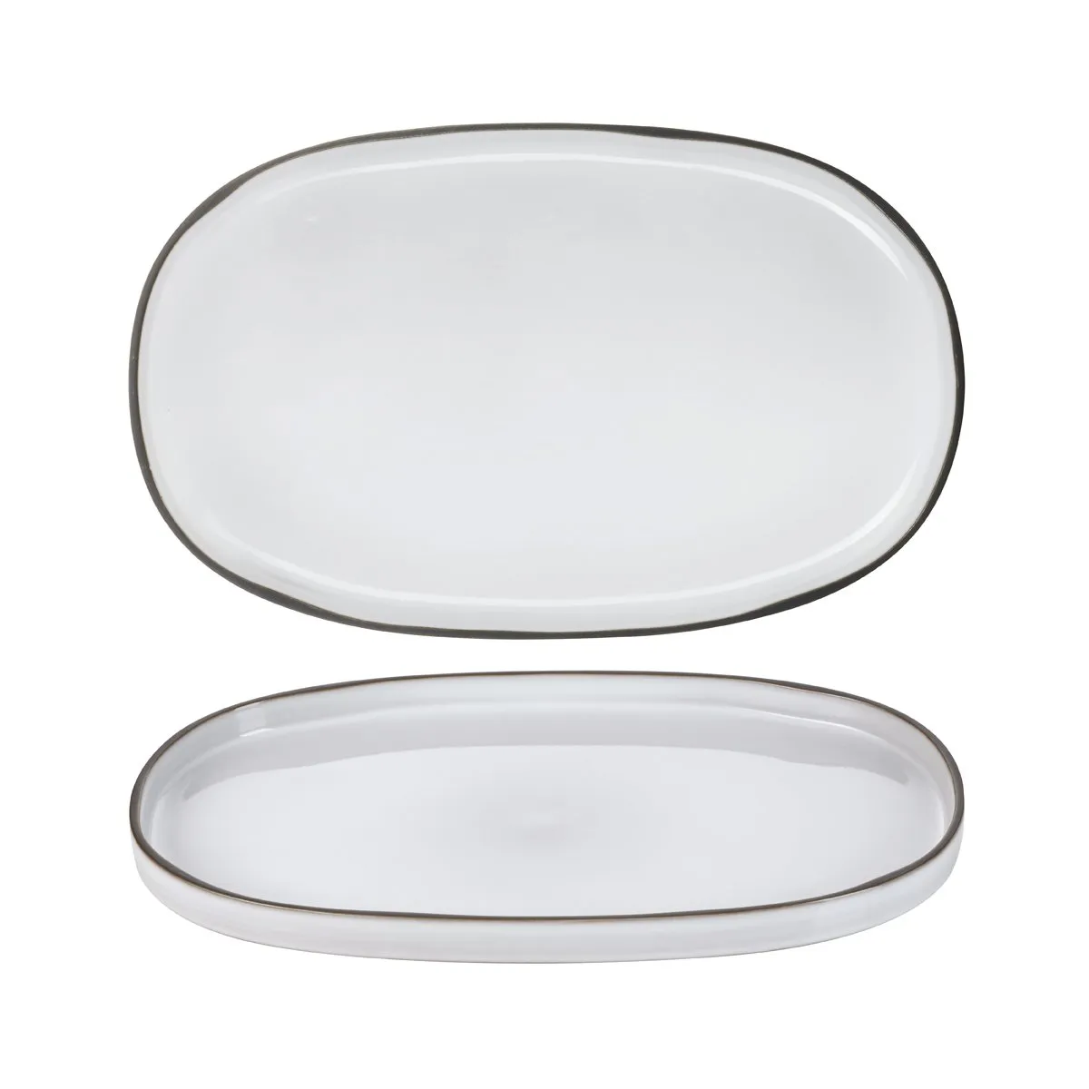 REVOL CARACTERE OVAL SERVICE PLATE 355x218mm WHITE CUMULUS (*RV652759*) = PACK OF 4 X EACHES