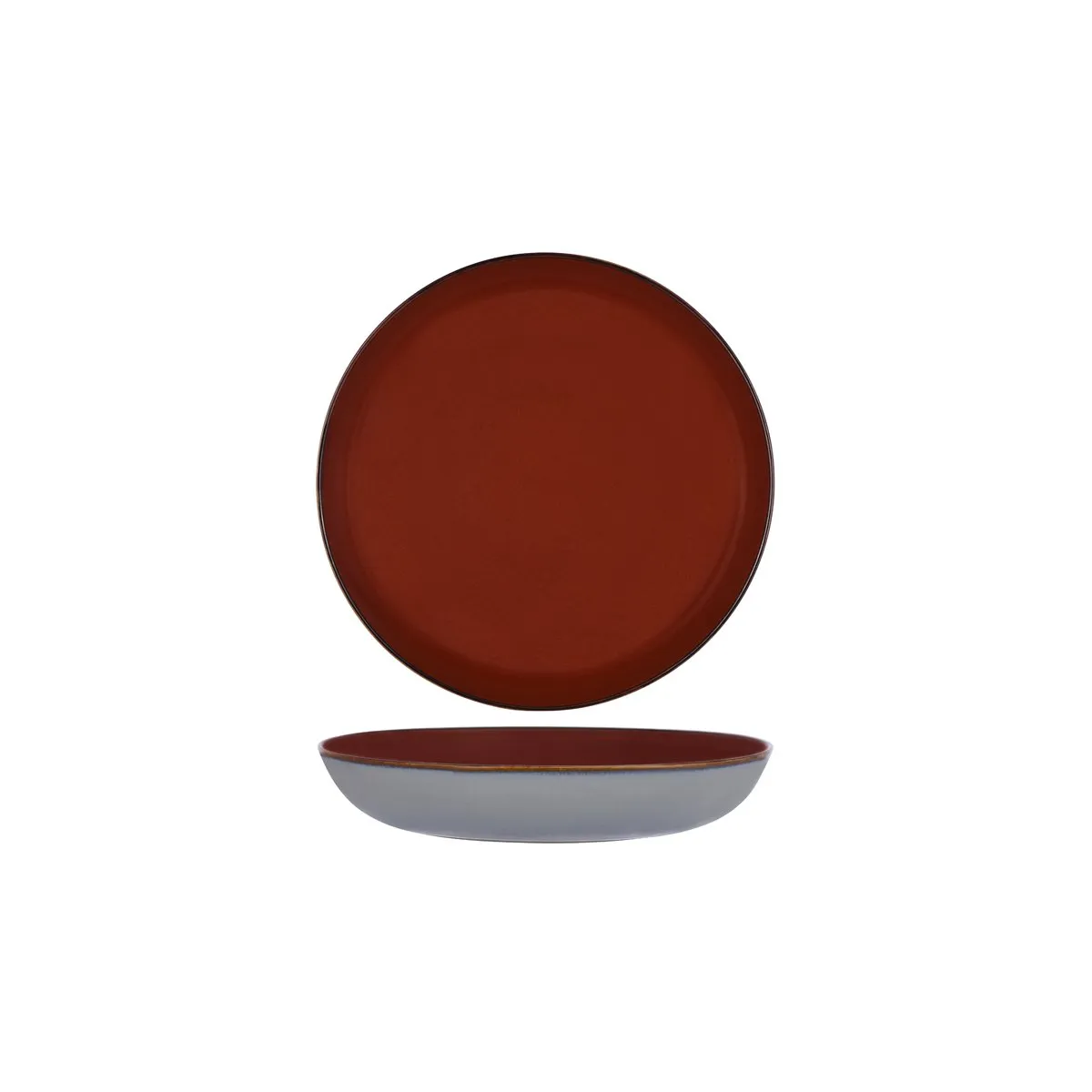 TERRES DE REVES ROUND PASTA PLATE 235x45mm RUST/SMOKEY BLUE (*SERAXB5116177*) = PACK OF 4 X EACHES