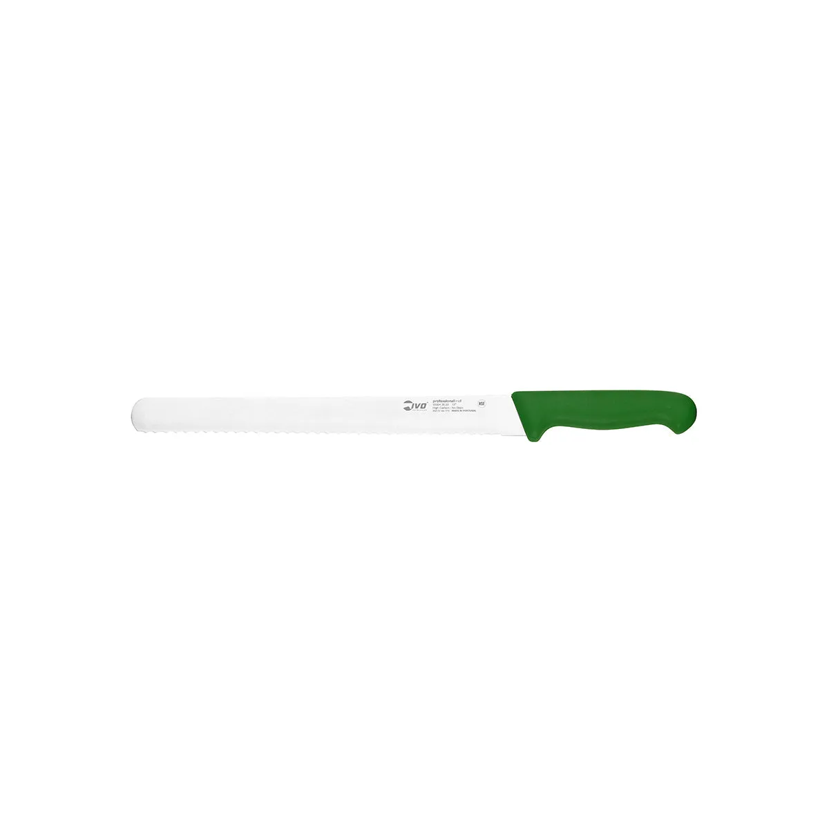 IVO PROFESSIONAL "55000" SERRATED SLICER 250mm GREEN (*25445*) = 1 X EACH