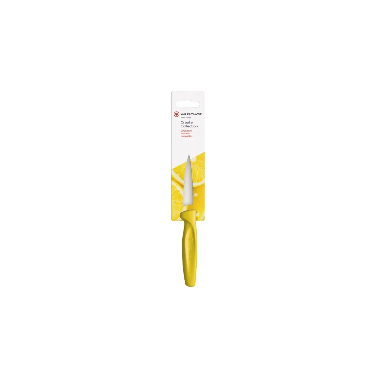 WUSTHOF CREATE PARING KNIFE 80mm YELLOW H/SELL (1145308208W) (*28495*) = 1 X EACH