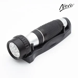 Nero Emergency Torch Aluminium with Rubber Handle and LED - Each