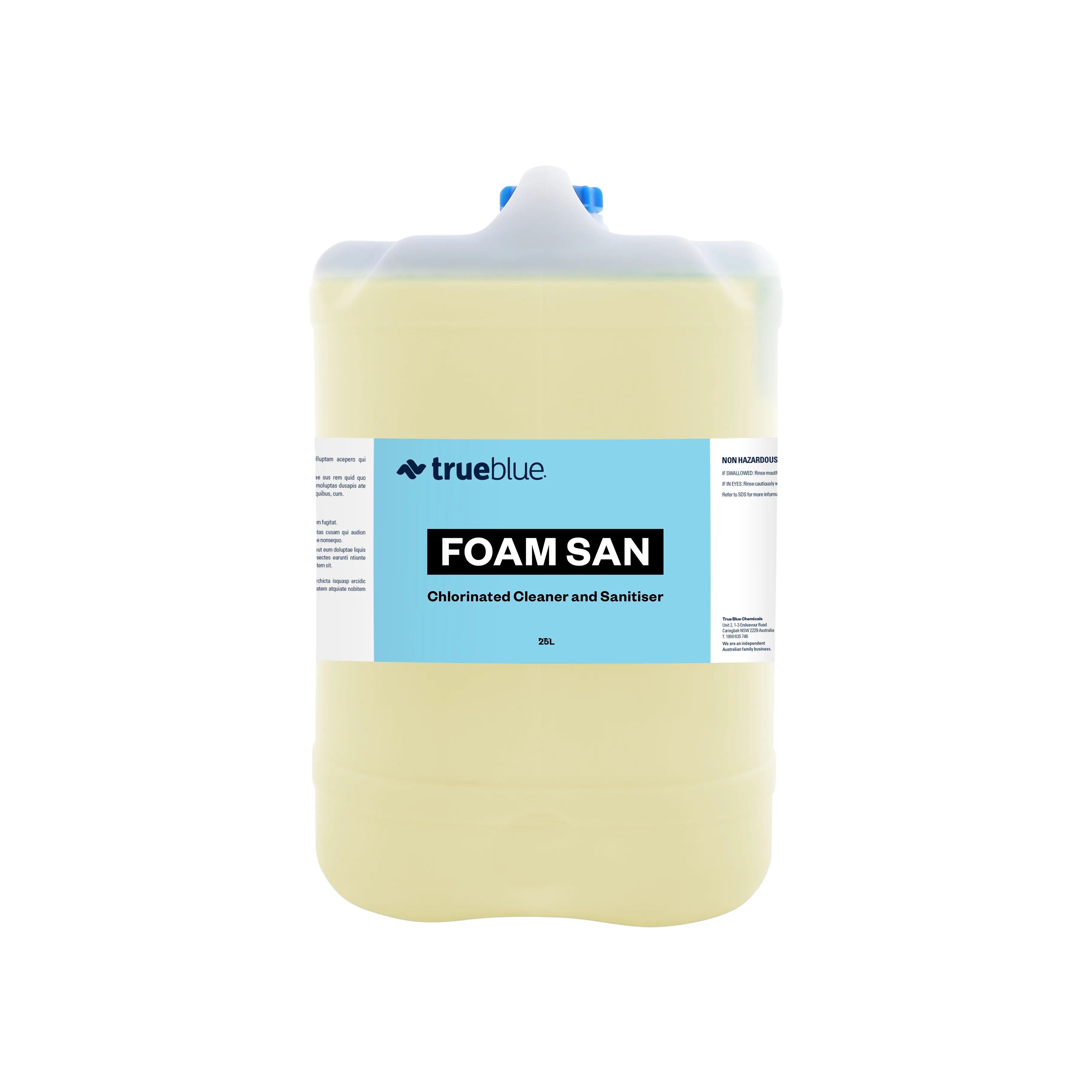 True Blue Foam San High Foaming Santiser and Cleaner - 25L