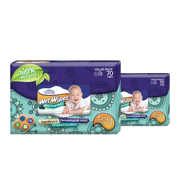 Velona Cuddles Fragrance Free Premium Hypoallergenic Wet Wipes (8 x 70 Packs) - Carton