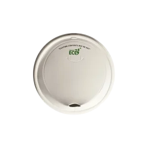 White Paper Compostable Hot Cup Sipper Lid suit 80mm Rim Hot Cups - SLEEVE=50 / BOX=1,000